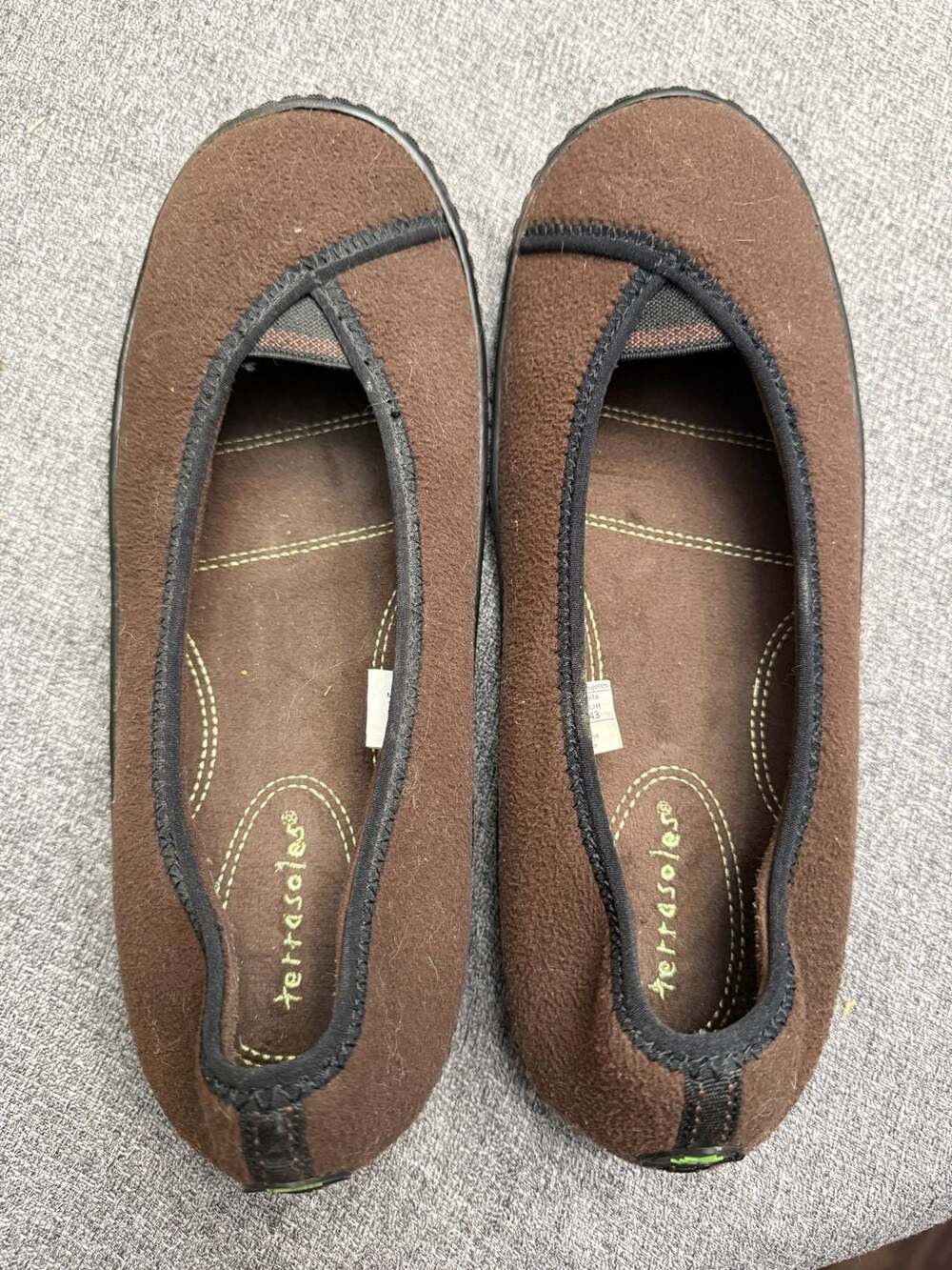 Terrasoles Rainier Microfiber Fleece Ballerina Slippers Espresso Size 10 TS114